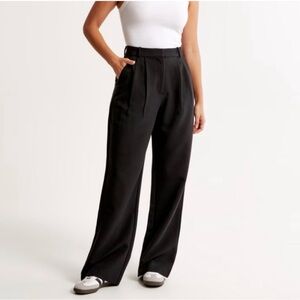 ABERCROMBIE & FITCH Tailored Black Wide-Leg Trouser Pants Women’s Size 31